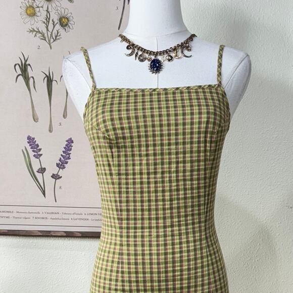 Vintage 90s Y2k Plaid Mini Dress Preppy Whimsy Twee Retro Mod Fairy Grunge 3 - Picture 3 of 7